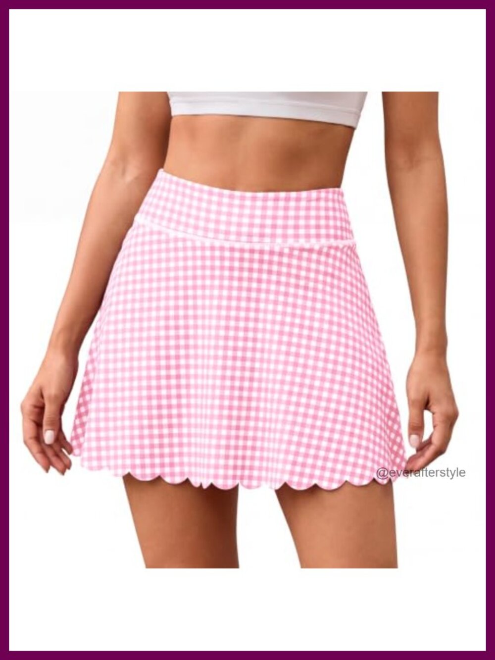 High Waist Plaid Tennis Skort with Pockets Quick Dry Athletic Skirt